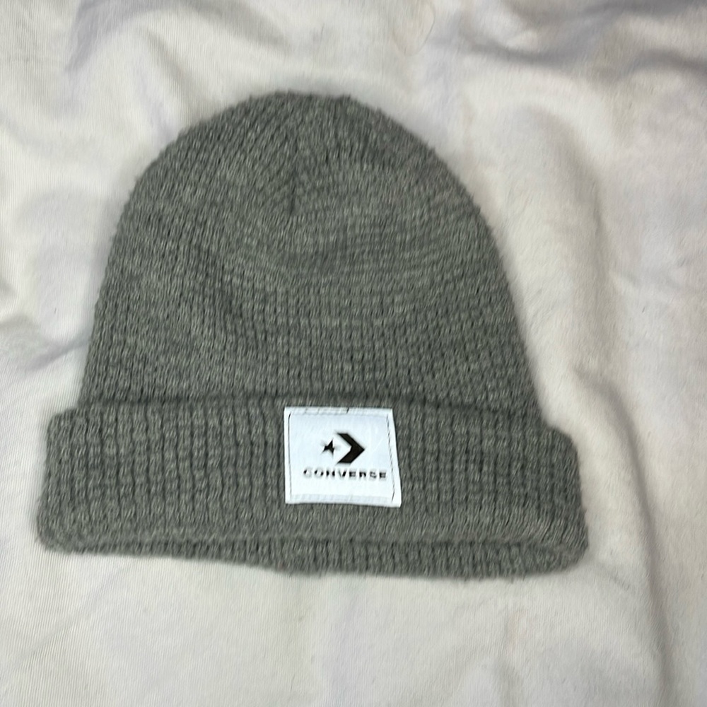 Converse Childs Beanie Ribbed Knit Gray Tobogan
